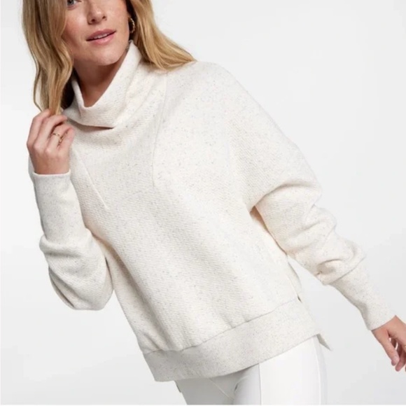 NWT Calia Elevate Herringbone Funnel Neck Sweatshirt Sz S - Picture 1 of 12